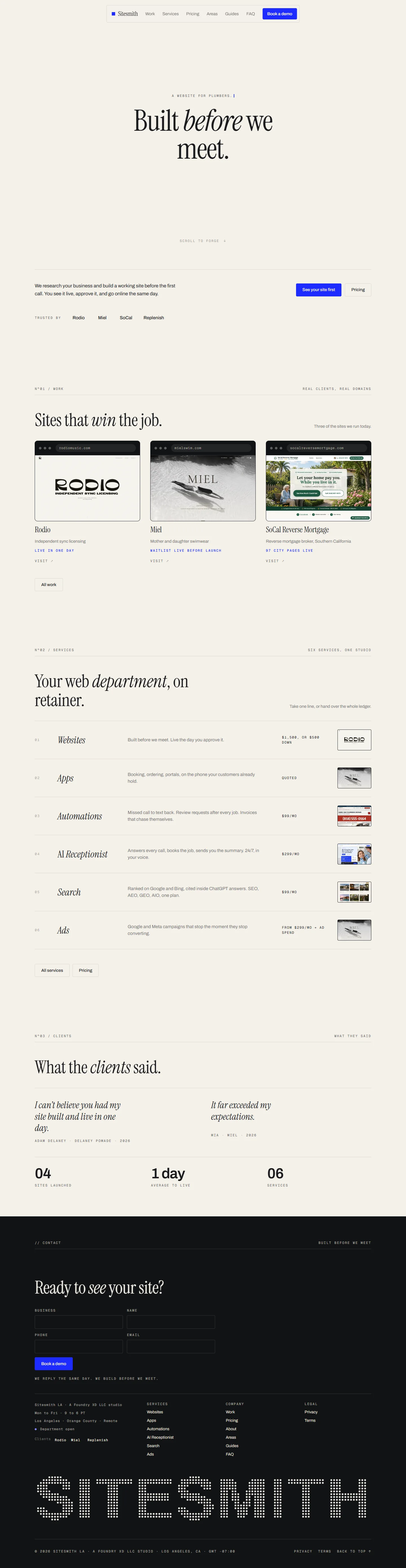 Sitesmith, Web department for local business