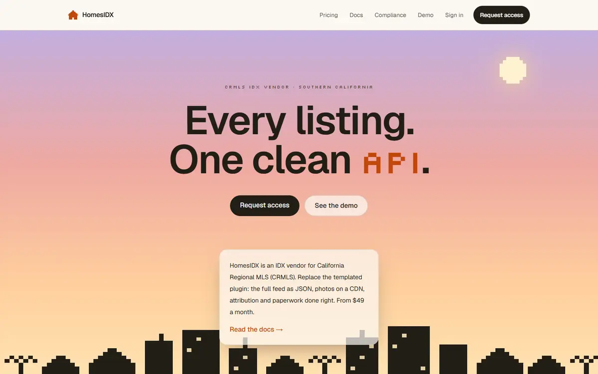 HomesIDX, MLS listings and hosted search for brokers